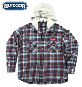 OUTDOOR PRODUCTS チェックネルシャツ ブルー系