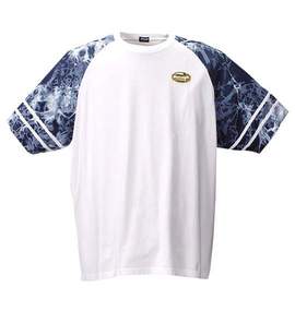 PJS SURF ラグランTシャツ(半袖) ホワイト×ブルー