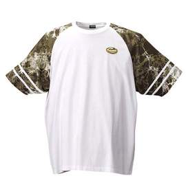 PJS SURF ラグランTシャツ(半袖) ホワイト×カーキ