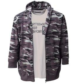 COLLINS パーカー+Tセット チャコール×ライトグレー