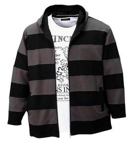 WILD LIFE ボーダーパーカー+Tセット チャコール×ブラック