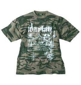 WILD LIFE Tシャツ(半袖) カーキ(迷彩)