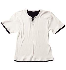 Pincponc ヘンリーTシャツ半袖 ホワイト