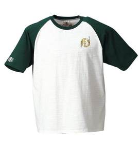 豊天 ラグランTシャツ(半袖) オフホワイト×グリーン