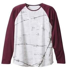 Pincponc ラグランTシャツ ライトグレー×ワイン