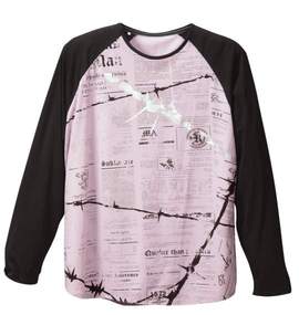 Pincponc ラグランTシャツ ラベンダー×ブラック
