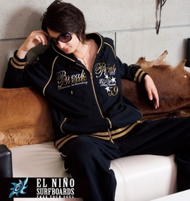 EL NINO SURFBOARDS ジップパーカーセット ブラック