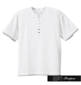 Pincponc ヘンリーTシャツ半袖 オフホワイト