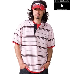 b-one-soul ポロシャツ半袖 ライトピンク