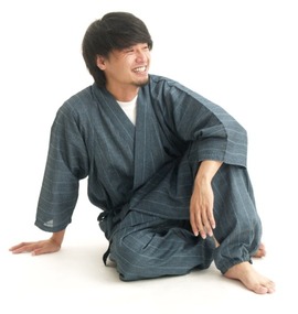  作務衣 グレーネイビー系