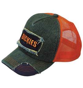 DICKIES ダメージ キャップ ネイビー×オレンジ