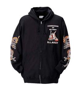 SAMURAI LABEL フルジップパーカートレーナー ブラック