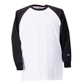 CHAMPION ラグランTシャツ ホワイト×ブラック