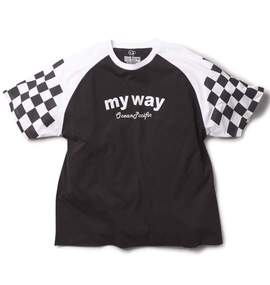 OCEAN PACIFIC ラグランTシャツ(半袖) チャコール×ホワイト