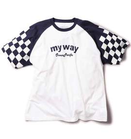 OCEAN PACIFIC ラグランTシャツ(半袖) ホワイト×ネイビー