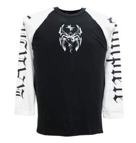 KARMA ラグランTシャツ ブラック×ホワイト