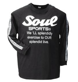 SOUL SPORTS ラグランTシャツ ブラック