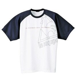 LE COQ SPORTIF Tシャツ(半袖) ホワイト×ネイビー
