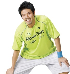DESCENTE Tシャツ(半袖) ライムグリーン