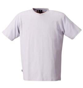 adidas VネックTシャツ 半袖 ライトグレー×ホワイト