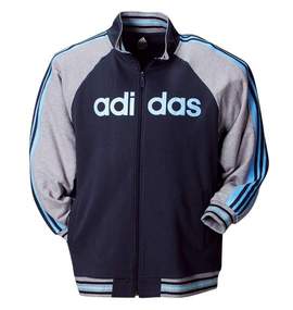 ADIDAS トラックジャケット ネイビー×モクグレー
