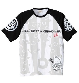 はろうきてぃ おにがしま Tシャツ半袖 ブラック