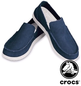 crocs 靴(メンズサンタクルーズ） ホワイト×ネイビー