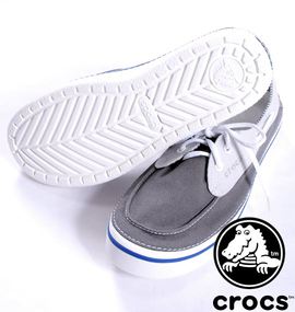 crocs デッキシューズ フーバーボート チャコール×ホワイト