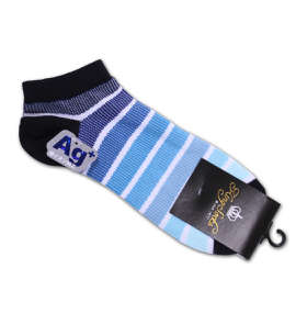  ボーダーアンクルソックス ネイビー