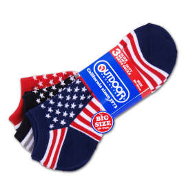 OUTDOOR PRODUCTS 3Pアメリカンアンクルソックス 3色ミックス