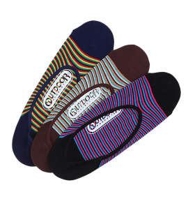 OUTDOOR PRODUCTS 3Pボーダーカバーソックス 3色ミックス