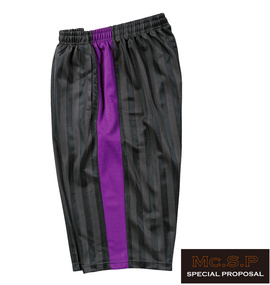Mc.S.P ジャージ六分丈パンツ チャコール×パープル