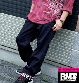 RIMASTER ナンバープリントツイルパンツ ネイビー