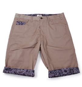 Timely Warning ペイズリー使いチノハーフパンツ ベージュ