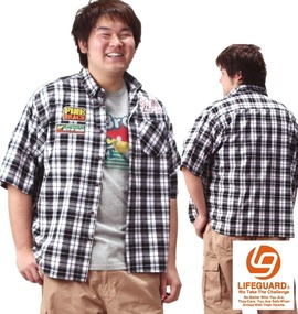 LIFE GUARD シャツ(半袖)+Tシャツ(半袖) ブラック系×グレー