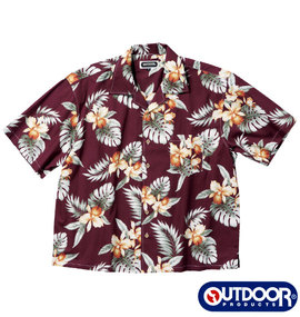 OUTDOOR PRODUCTS アロハシャツ ワイン系