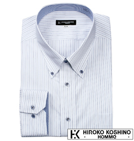HIROKO KOSHINO HOMME B.Dシャツ ホワイト×ブルー