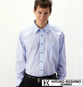 HIROKO KOSHINO HOMME マイターB.Dシャツ ブルー×ホワイト