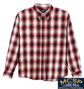 Mc.S.P チェック長袖シャツ レッド系