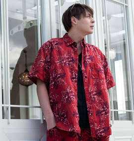 Beno 半袖アロハシャツ レッド