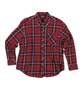 Mc.S.P チェック長袖B.Dシャツ レッド系