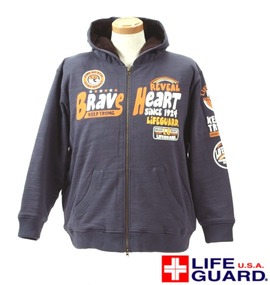 LIFE GUARD 裏ボアフルジップパーカー ネイビー