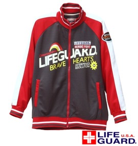 LIFE GUARD ジャージジャケット チャコール×レッド