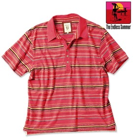 The Endless Summer ボーダーポロシャツ半袖 オレンジ