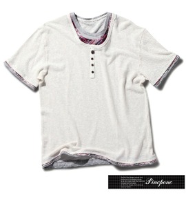 Pincponc YヘンリーTシャツ(半袖) オフホワイト