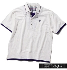 Pincponc チェック使いポロシャツ(半袖) オフホワイト