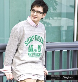 Pincponc 七分袖Tシャツ モクグレー