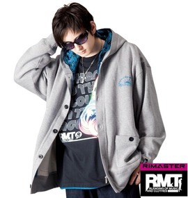 RIMASTER フェイクレイヤードパーカー モクグレー×ブルー
