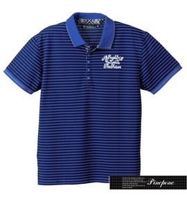 Pincponc ポロシャツ(半袖) ブルー×ブラック