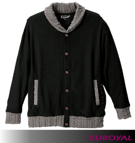 EUROYAL ショールカラーブルゾン ブラック